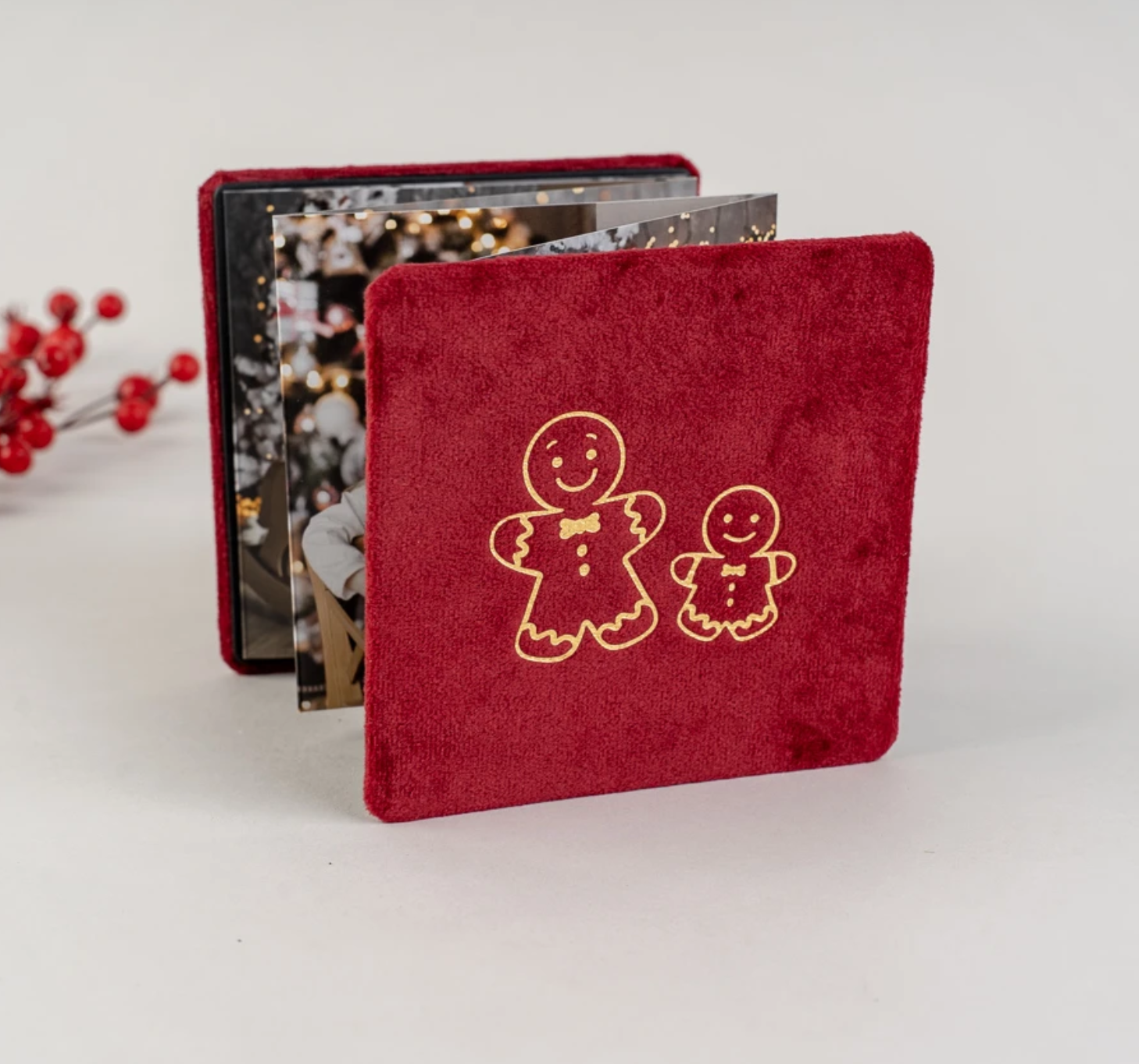 Met harmonicaboekje 8x8 (+ €10,-) of 12x12 (+ €14,-)